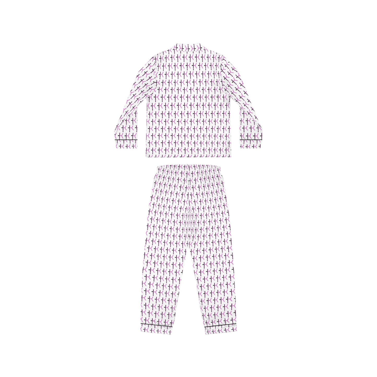 Elegant Women's Satin Pajamas Set - Soft Purple Patterned Sleepwear