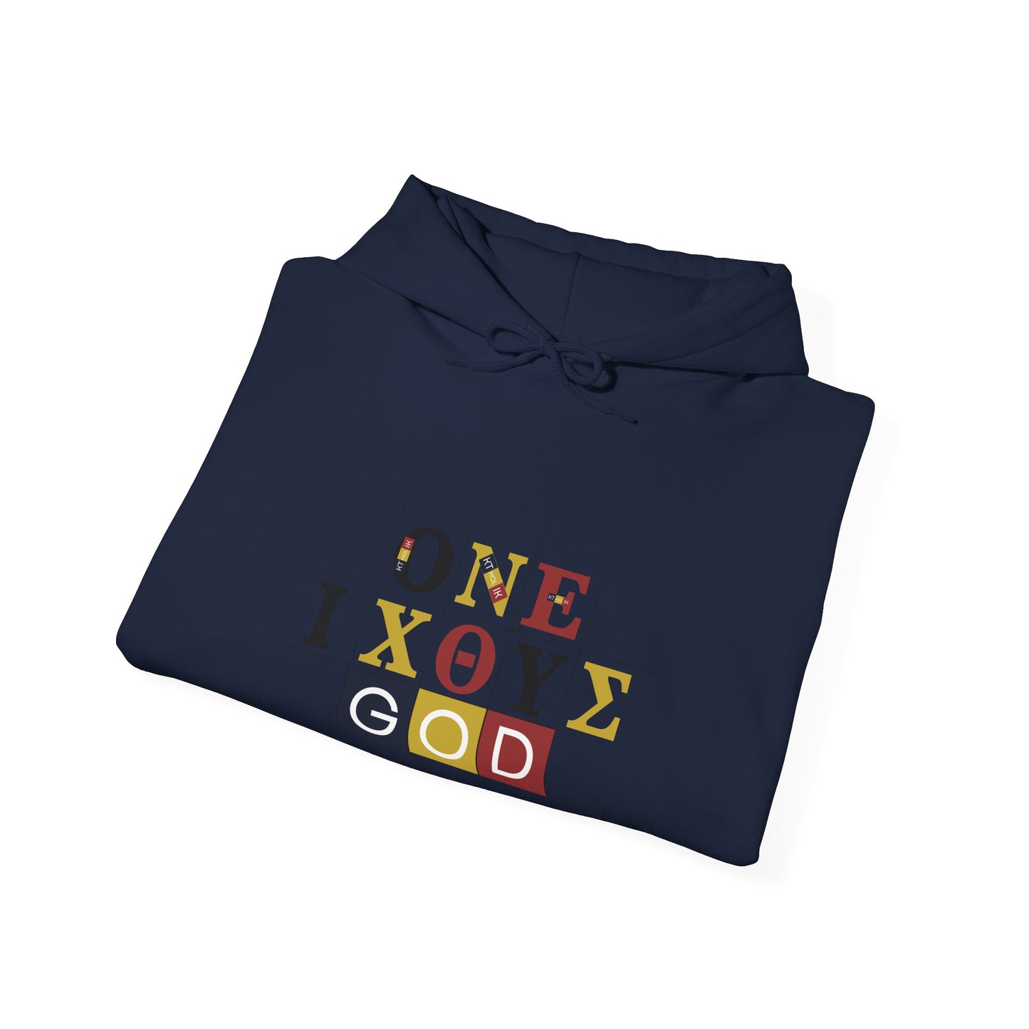 ONE 3 IXO DBA KTHOLIK LETT Graphic Unisex Heavy Blend™ Hooded Sweatshirt - Casual Cozy Apparel
