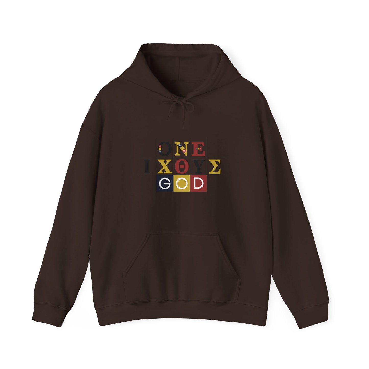 ONE 3 IXO DBA KTHOLIK LETT Graphic Unisex Heavy Blend™ Hooded Sweatshirt - Casual Cozy Apparel