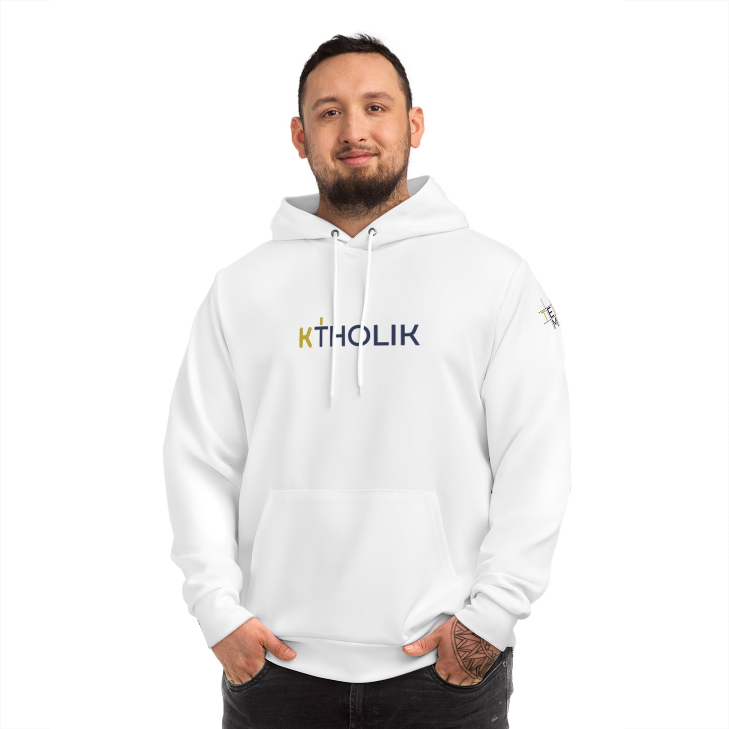 Stylish White Fashion Hoodie with Graphic Print