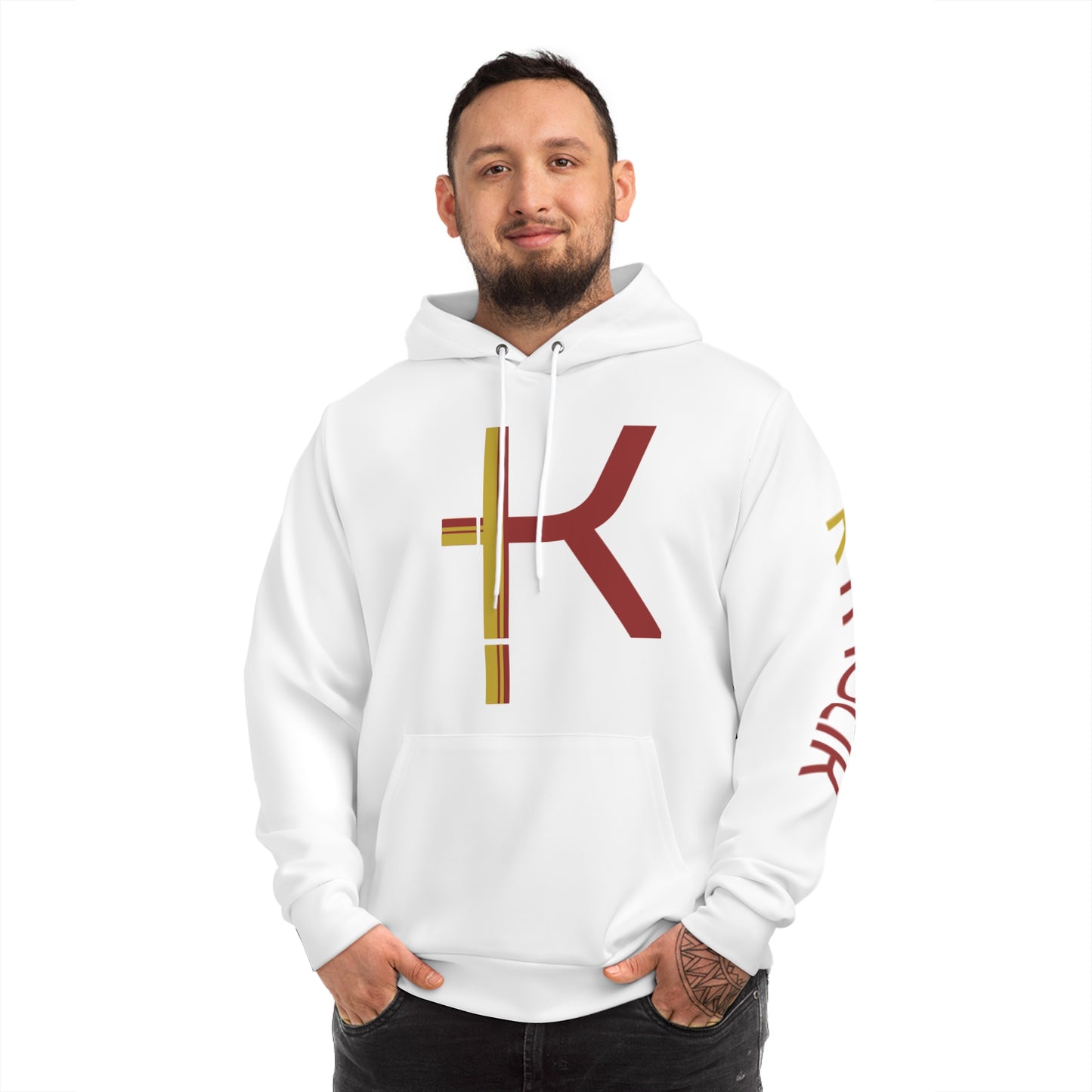 Stylish White Fashion Hoodie with Graphic Print