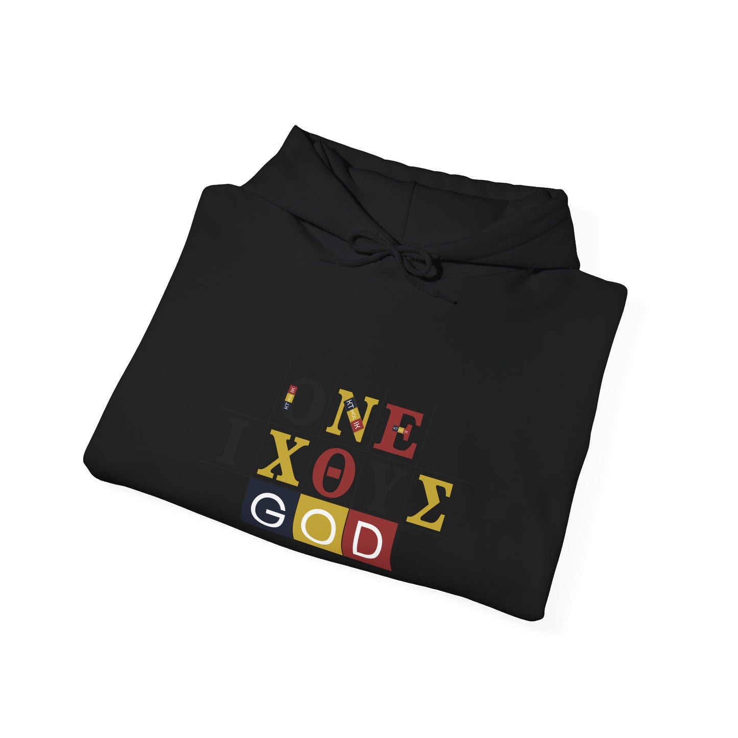 ONE 3 IXO DBA KTHOLIK LETT Graphic Unisex Heavy Blend™ Hooded Sweatshirt - Casual Cozy Apparel