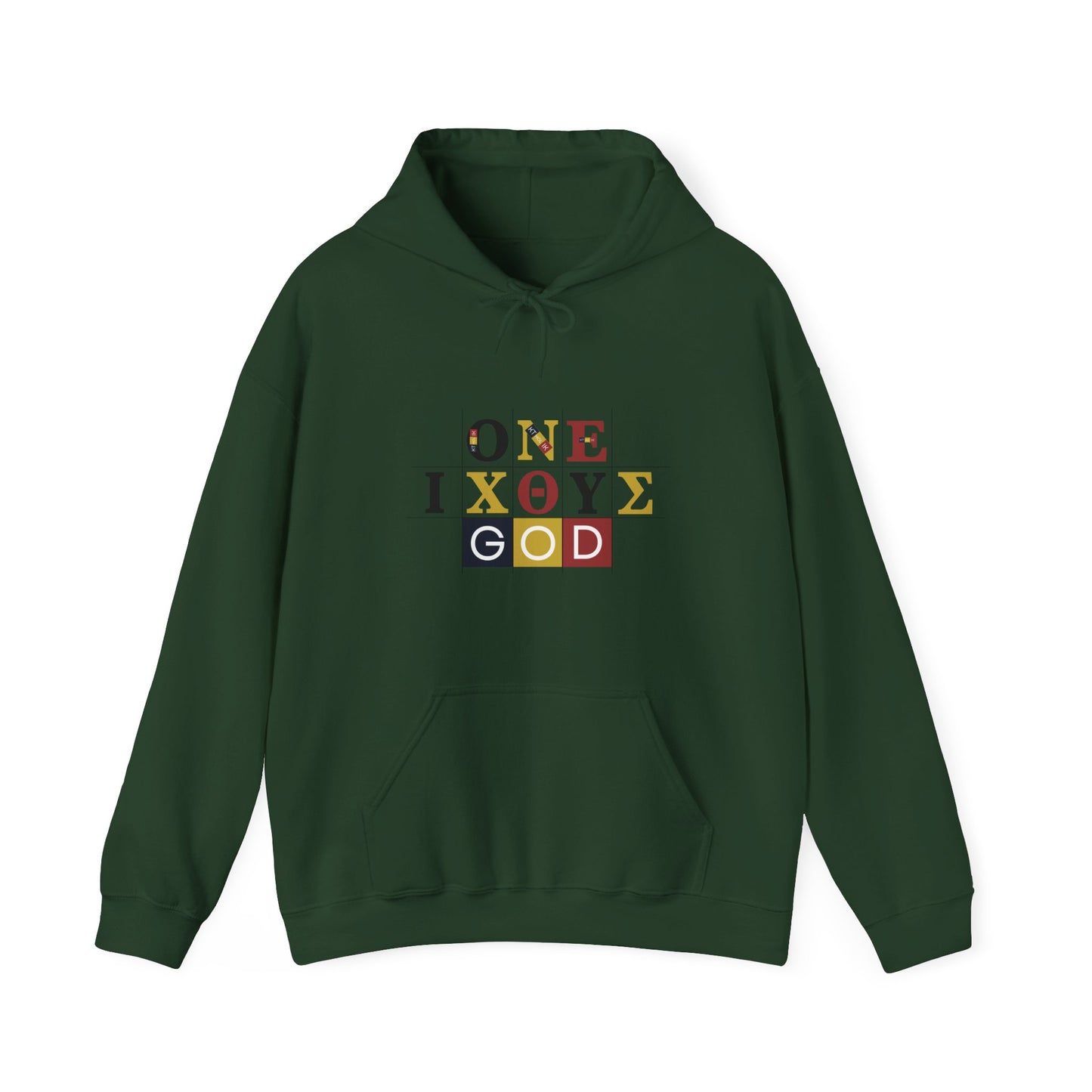 ONE 3 IXO DBA KTHOLIK LETT Graphic Unisex Heavy Blend™ Hooded Sweatshirt - Casual Cozy Apparel