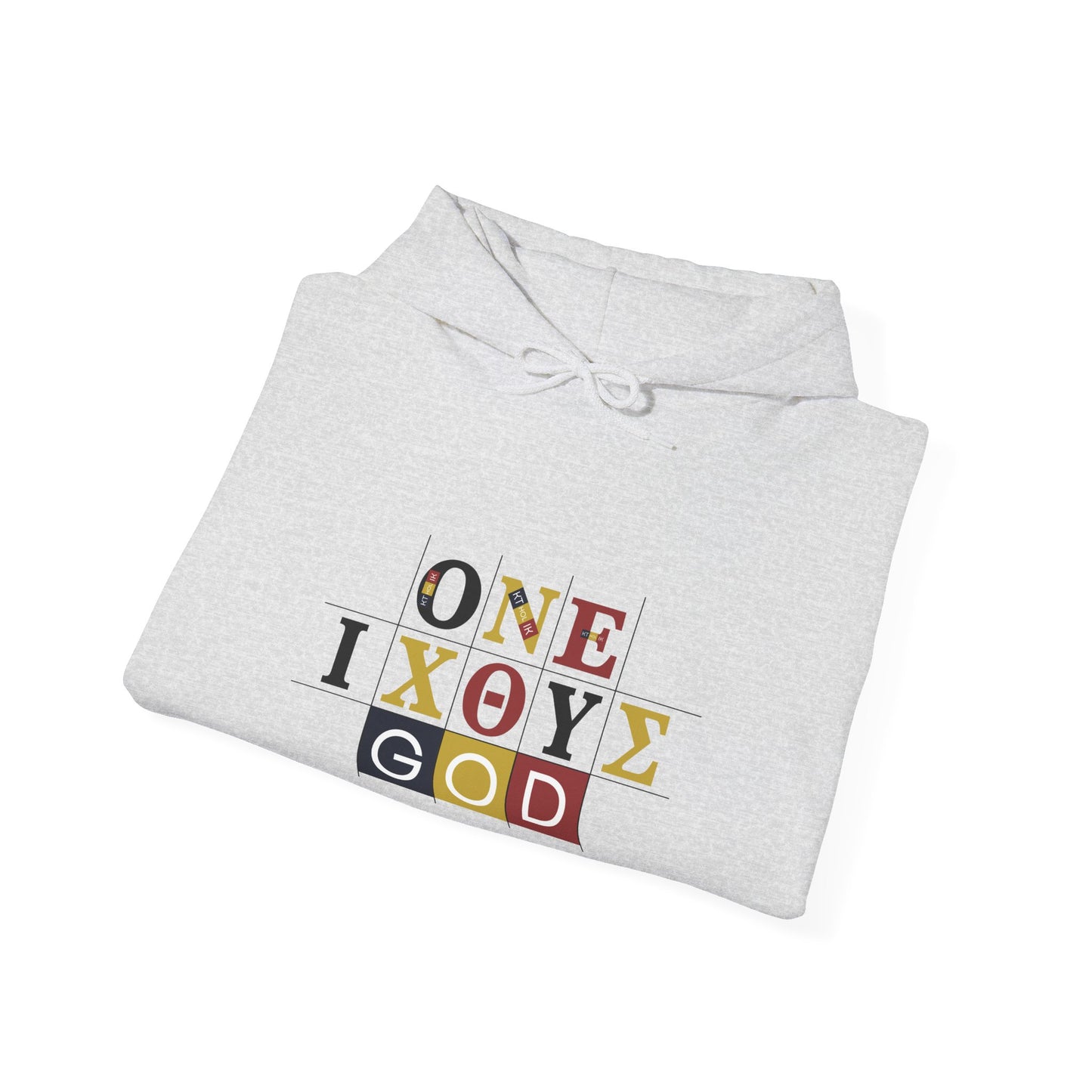 ONE 3 IXO DBA KTHOLIK LETT Graphic Unisex Heavy Blend™ Hooded Sweatshirt - Casual Cozy Apparel