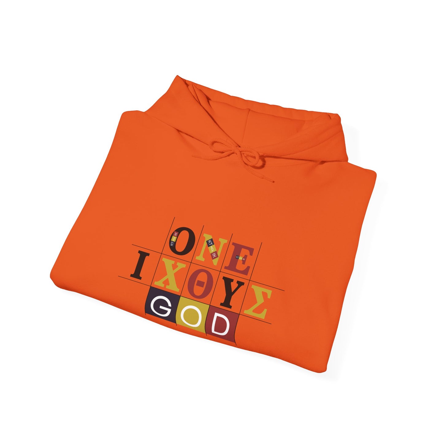 ONE 3 IXO DBA KTHOLIK LETT Graphic Unisex Heavy Blend™ Hooded Sweatshirt - Casual Cozy Apparel