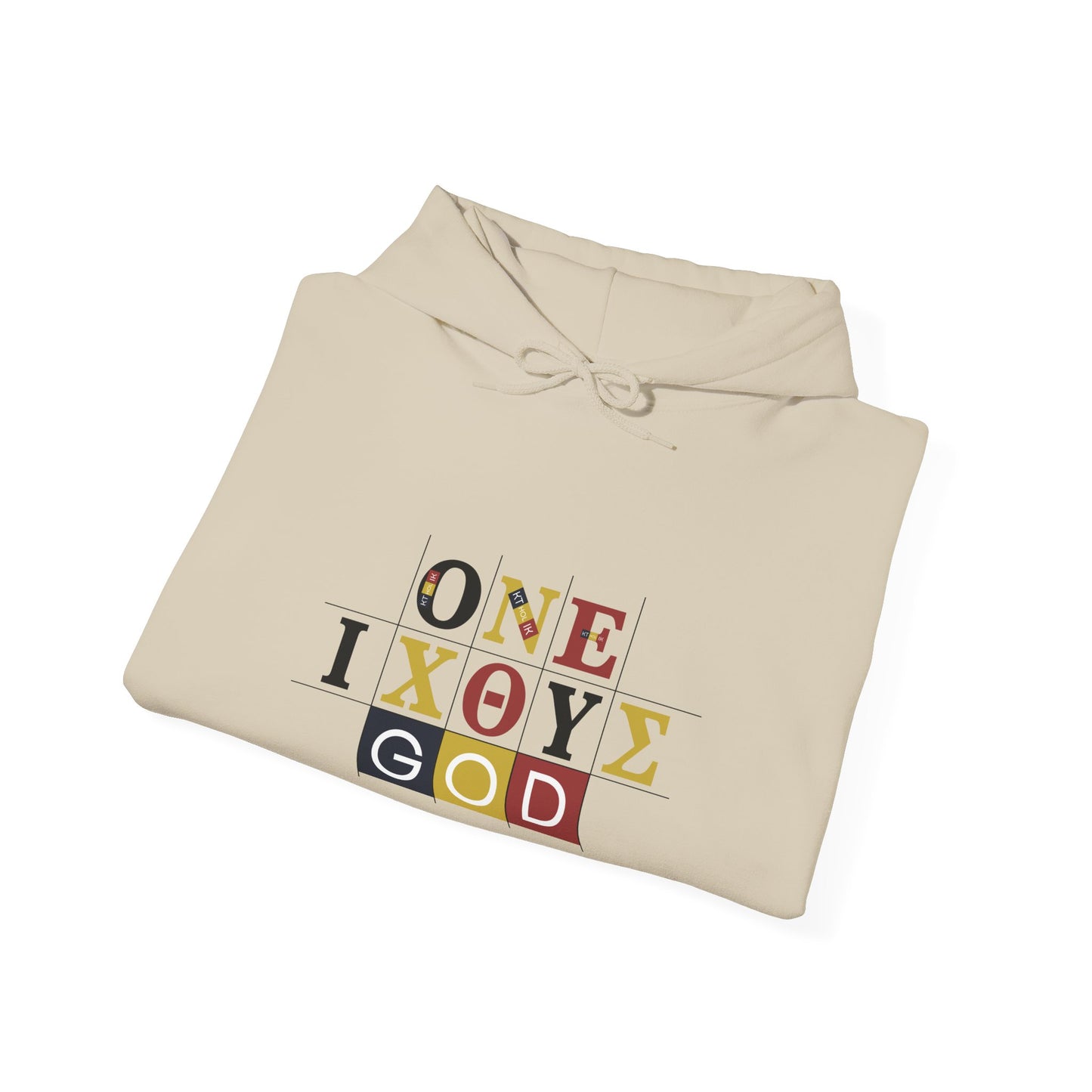 ONE 3 IXO DBA KTHOLIK LETT Graphic Unisex Heavy Blend™ Hooded Sweatshirt - Casual Cozy Apparel