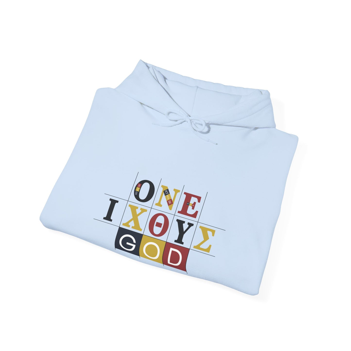 ONE 3 IXO DBA KTHOLIK LETT Graphic Unisex Heavy Blend™ Hooded Sweatshirt - Casual Cozy Apparel