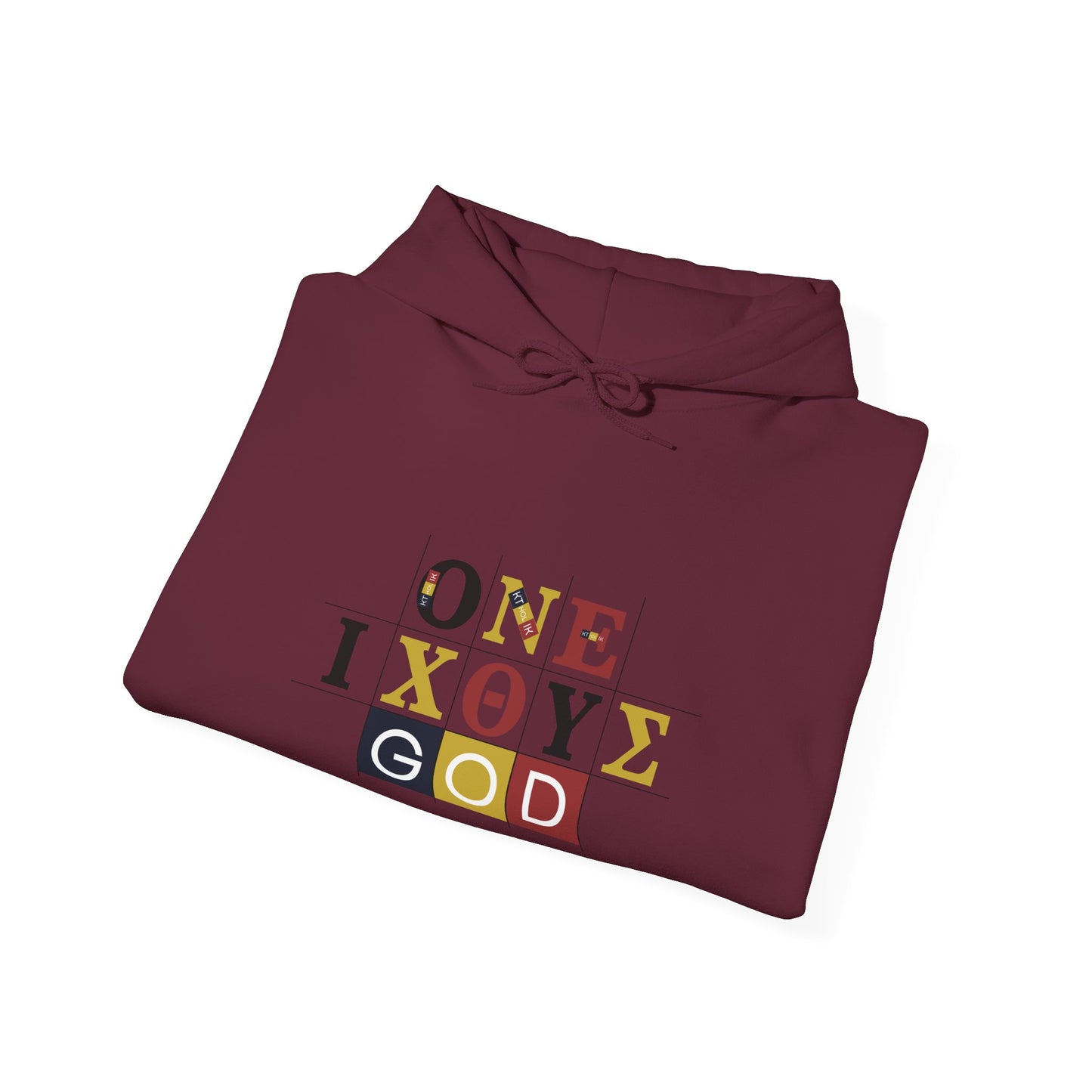 ONE 3 IXO DBA KTHOLIK LETT Graphic Unisex Heavy Blend™ Hooded Sweatshirt - Casual Cozy Apparel
