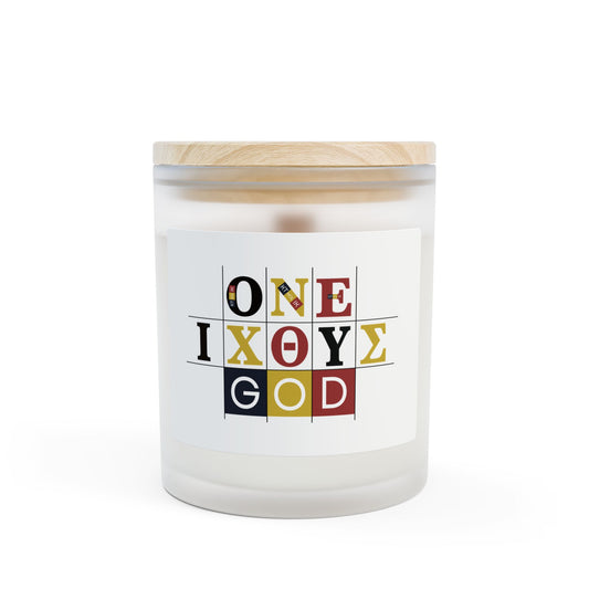 Frosted Glass Candle with Inspirational Quote, Cozy Home Decor, Scented Candle Gift, Faith-Based Gift, Relaxing Ambiance